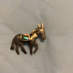 🔵Sterling Silver Abalone Donkey Pin/Brooch, Taxco, Mexico Handcrafted